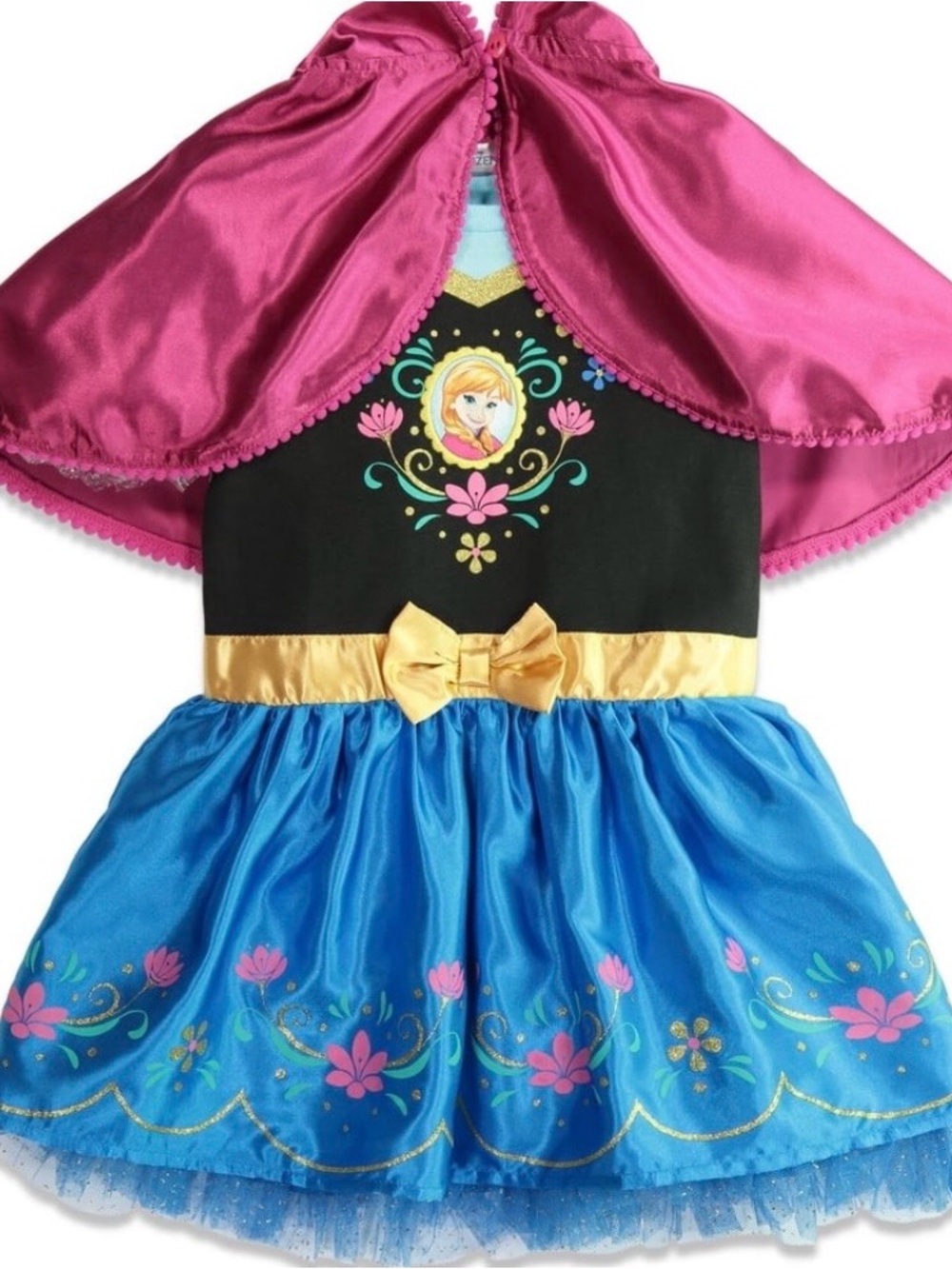 BRAND NEW Anna Inspired Girls' Blue & Pink Princess Costume Dress w/ Cape 18 Mon